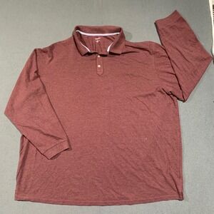 Roundtree & Yorke Mens 4XB Burgundy LS Polo Shirt 60 Cotton‎ 40 Polyester